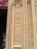 Lyon, Cathedrale Saint Jean, Portail, Porche de gauche, Ebrasements, Plaques decorees (04)